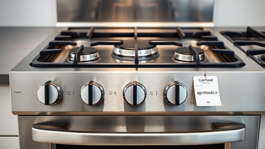 اجاق گاز صنعتی مدرن در خط تولید غذا