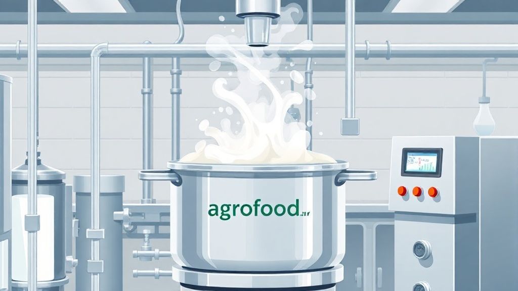 دیگ پاتیل پخت شیر در کارخانه لبنی تهران