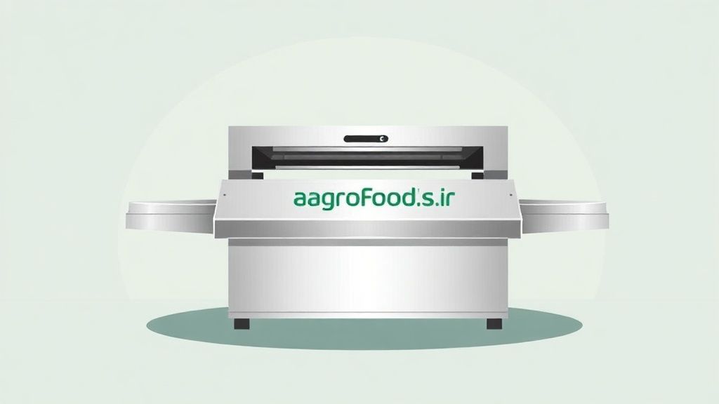 تصویر دستگاه سیل وکیوم در حال بسته بندی مواد غذایی