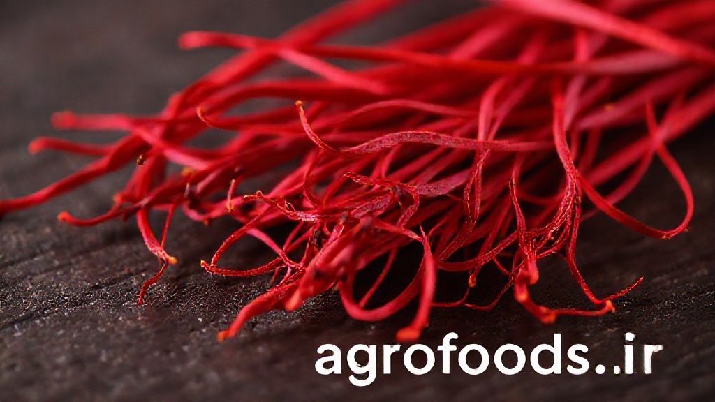 تصویری از رشته های زعفران با رنگ زرشکی
