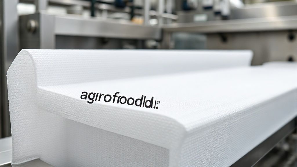 تصویر دقیق یک فیلتر شیت در فرآیند تولید مواد غذایی