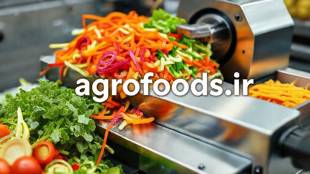 دستگاه اسلایسر سبزیجات پرسرعت در حال فرآوری