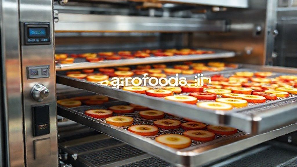 تصویر دستگاه میوه خشک کن صنعتی در حال کار