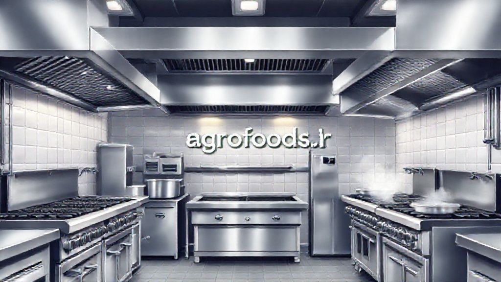 اجاق گاز صنعتی در آشپزخانه صنعتی مدرن