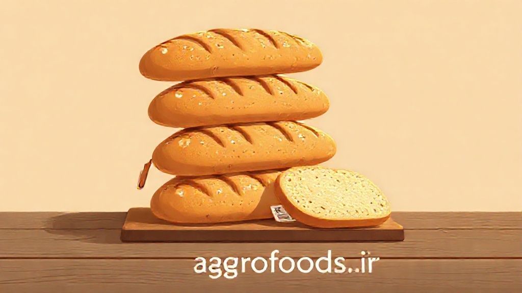 تصویری از نان بالشتکی تازه و پخته شده در صنعت