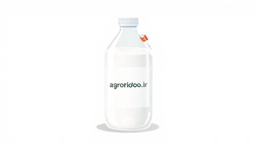 یک ظرف شفاف سوربیتول مایع در محیط صنعتی