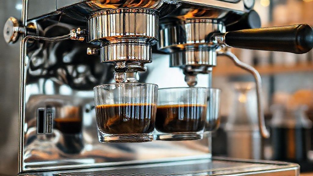 اسپرسو دو گروپ حرفه‌ای در کافه