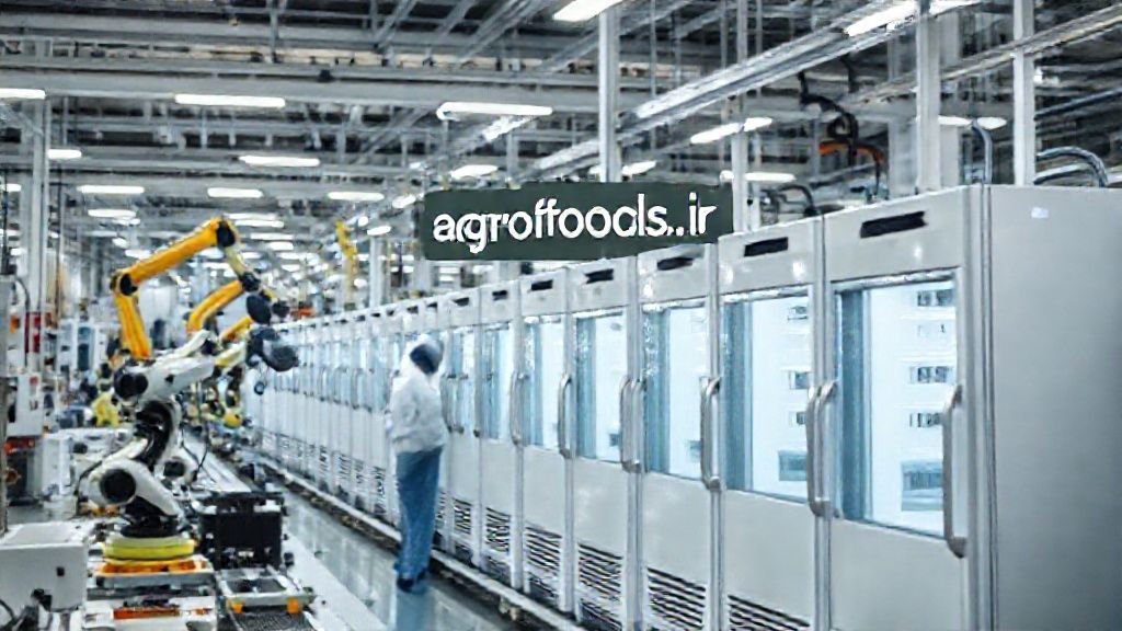 تولید یخچال جزیره مدرن در یک کارخانه پیشرفته