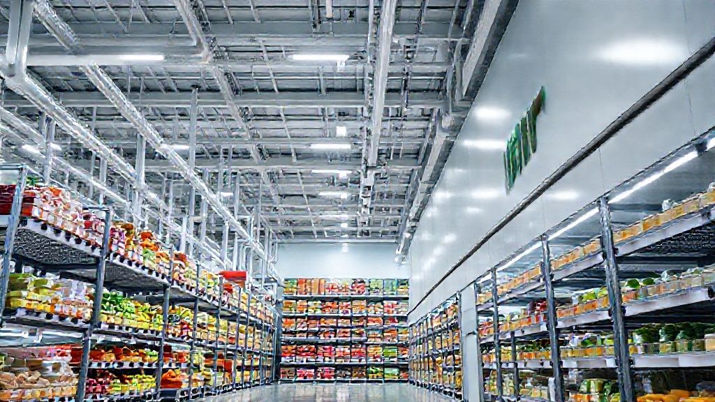 تاسیسات سردخانه صنعتی مدرن و روشن