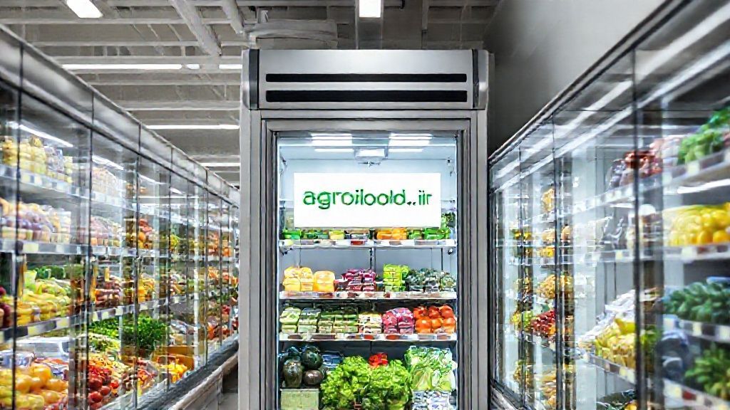 راهرو سوپرمارکت با یخچال پرده هوا