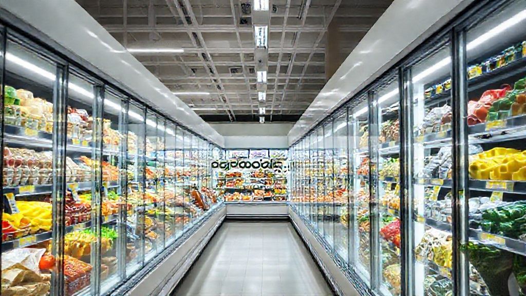 یخچال پرده هوا در فروشگاه مواد غذایی
