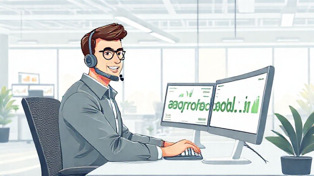 پشتیبان فروش حرفه‌ای در حال ارائه خدمات به مشتریان صنعتی