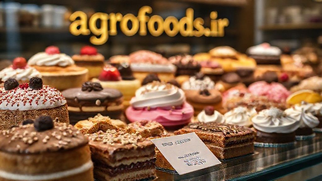 نمایی نزدیک از انواع شیرینی و دسرهای خوشمزه