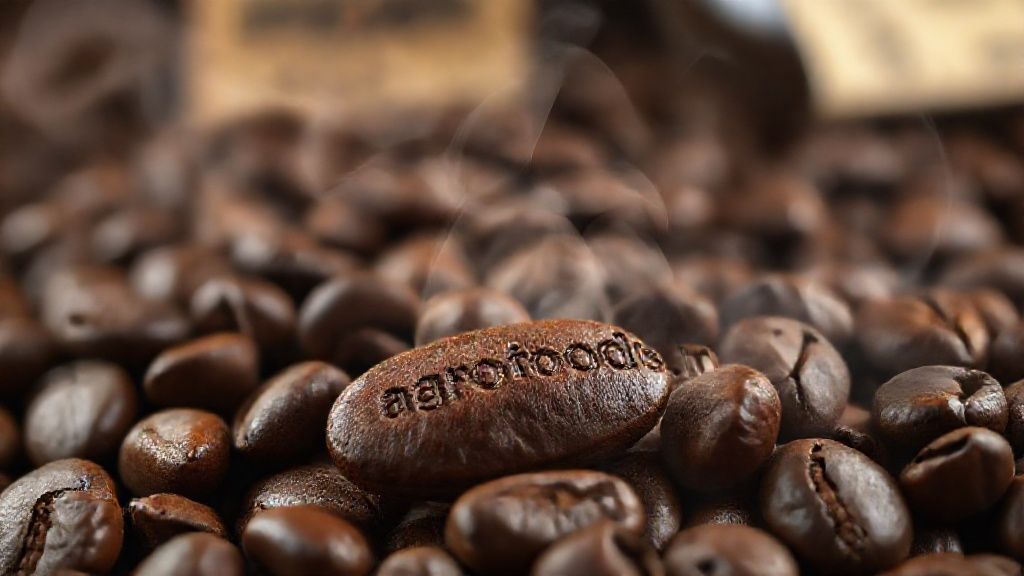 تصویری نزدیک از دانه های قهوه رست شده