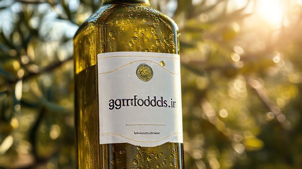 بطری روغن زیتون فرابکر با قطرات درخشان