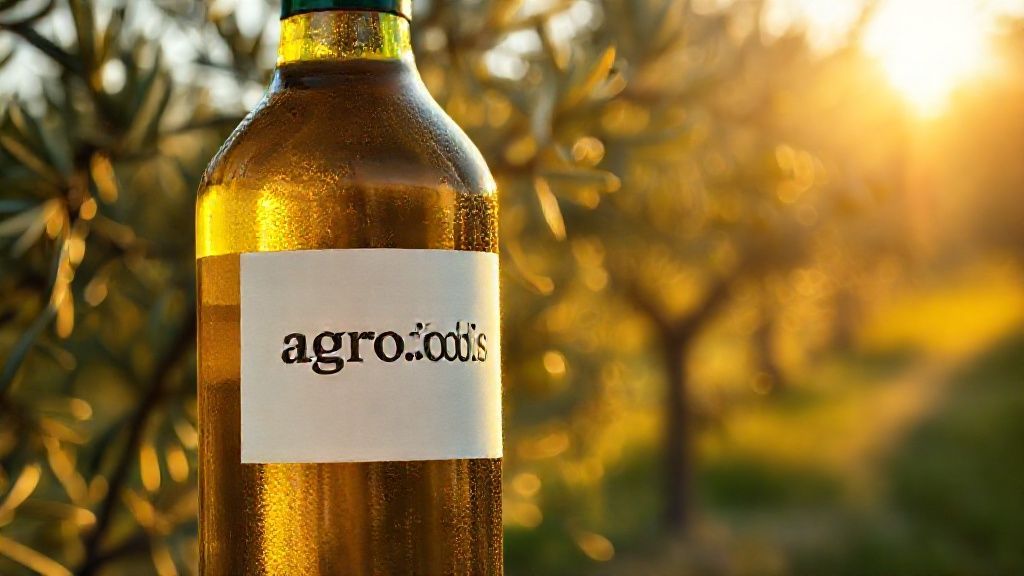 بطری روغن زیتون فرابکر با نور طلایی