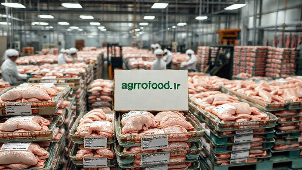 مرغداری صنعتی و فرآوری مرغ بسته بندی شده