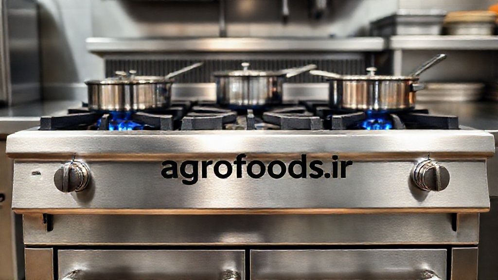 اجاق گاز صنعتی استیل در آشپزخانه