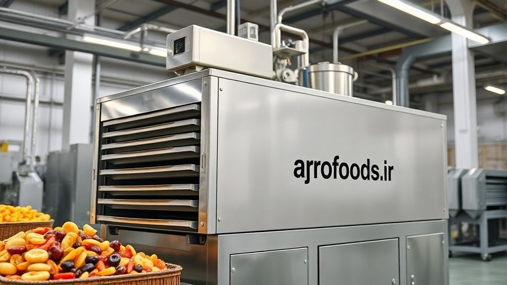 دستگاه خشک کن میوه گرمافن در خط تولید صنعتی