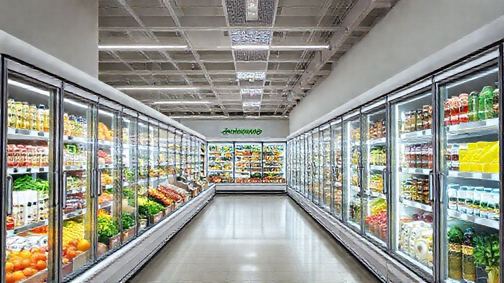 تصویری از یک یخچال فروشگاهی مدرن