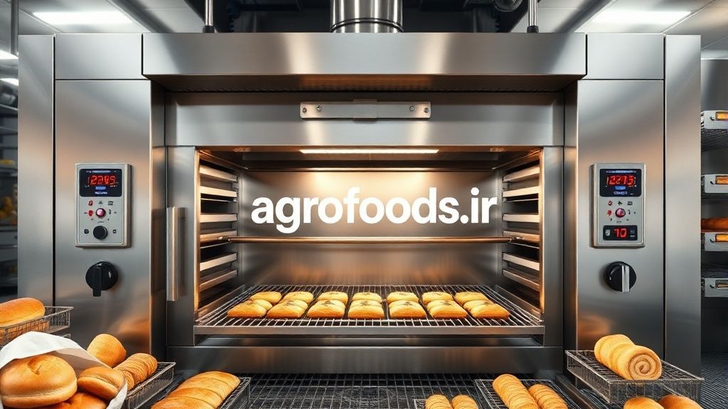 فر قنادی صنعتی مدرن با اجزای استیل و کنترل دیجیتال