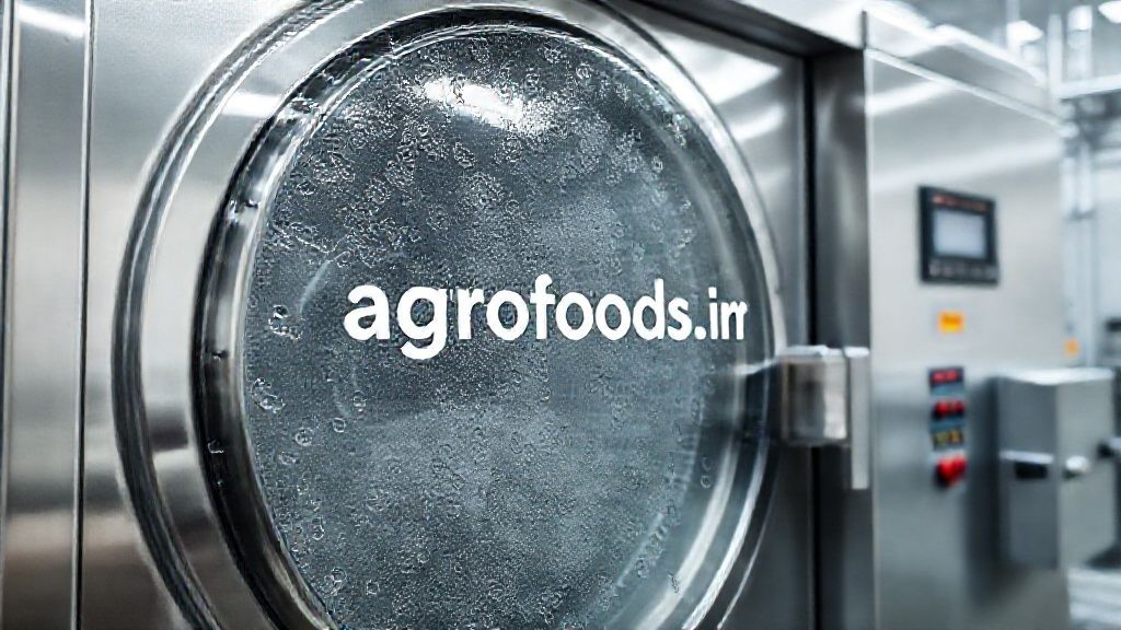 تصویر واقعی فریزدرایر صنعتی مدرن در حال کار