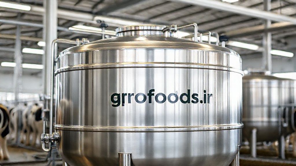مخزن شیر سردکن صنعتی در محیطی بهداشتی