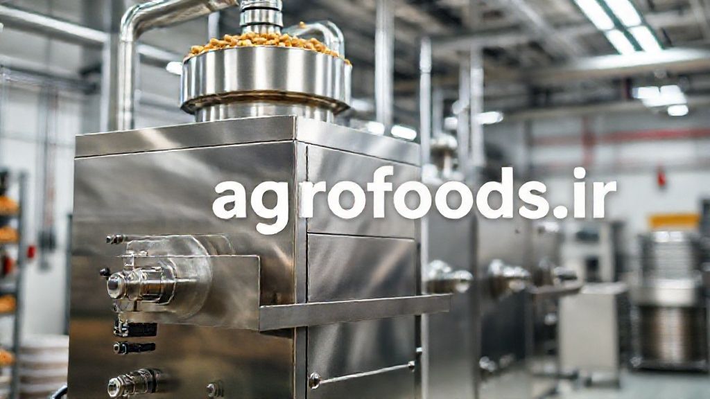 دستگاه آجیل پز صنعتی در خط تولید مدرن