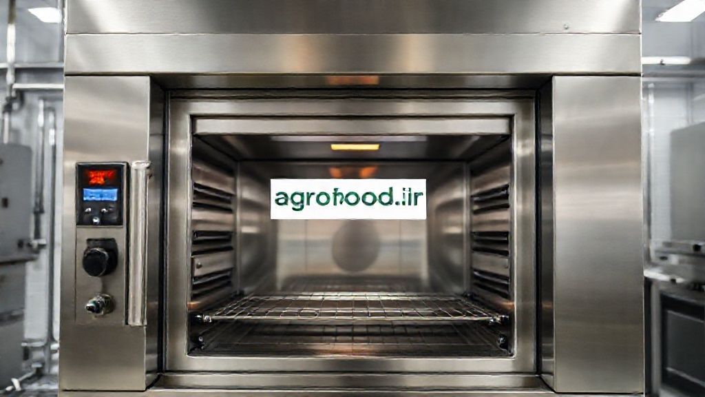 دستگاه فور صنعتی مدرن استیل در خط تولید غذا