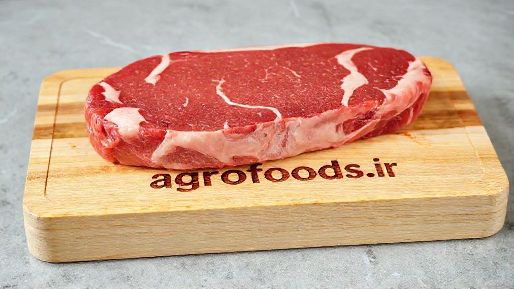 استیک گوشت گوساله خام با چربی مرمری