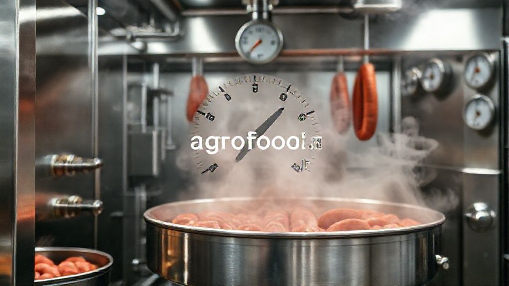 اتاق پخت سوسیس و کالباس در یک کارخانه تولید مواد غذایی