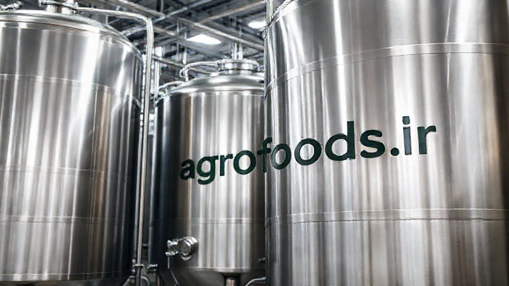 مخازن استیل در کارخانه تولید مواد غذایی