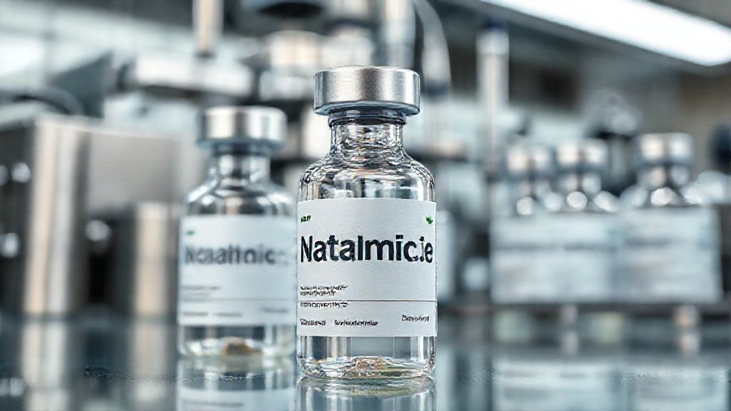 تصویری واقعی از ویال‌های ناتامایسین با برچسب‌های صنعتی