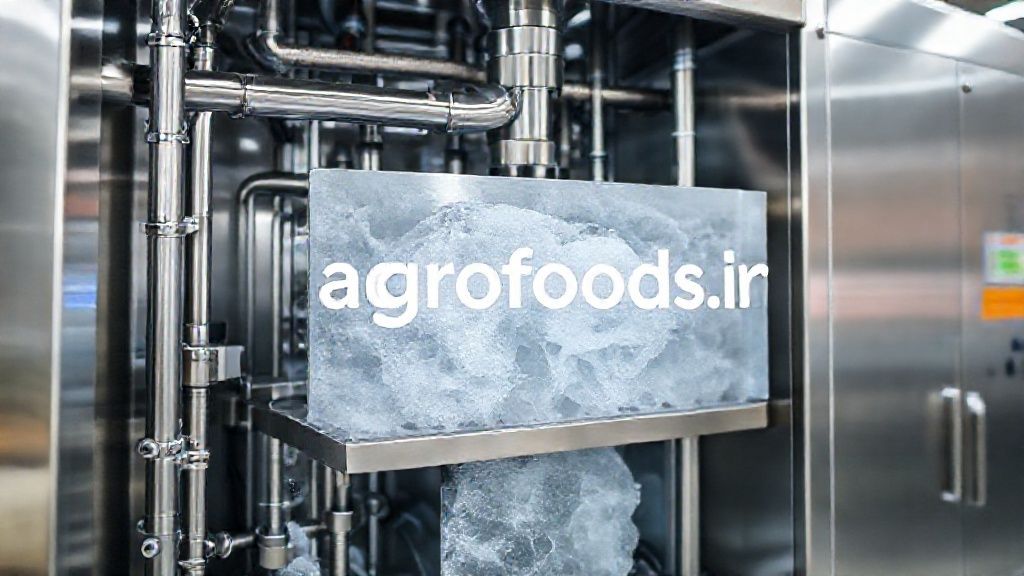 دستگاه یخساز صنعتی پیشرفته در خط تولید