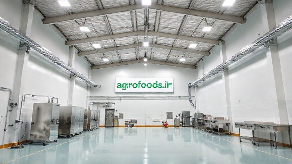 نمایی حرفه ای از یک سالن و انبار بهداشتی صنعتی مدرن