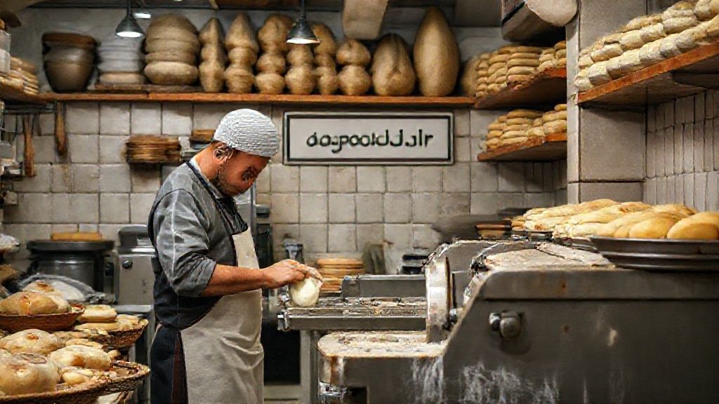 نانوایی سنتی شلوغ در مشهد با خمیرگیر ماهر