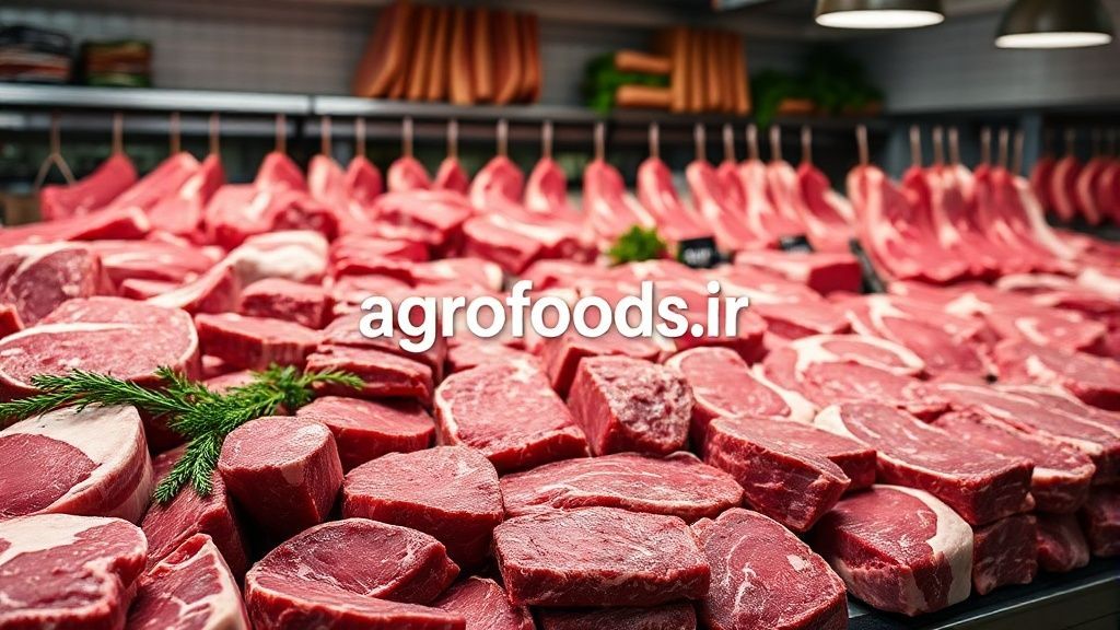 تصویری واقع گرایانه از انواع برش های تازه و باکیفیت گوشت گوساله