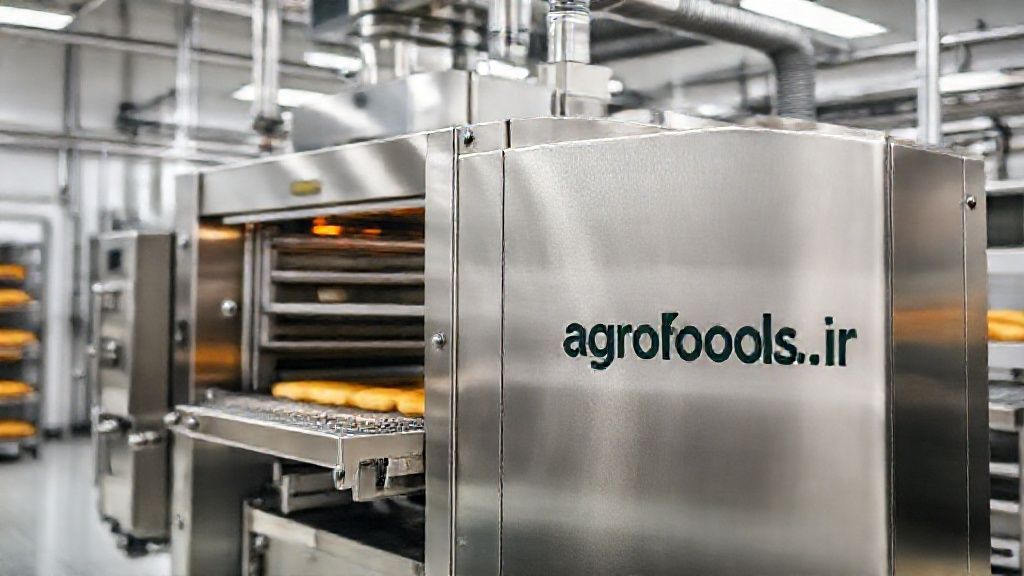 تصویری واقعگرایانه از دستگاه پخت نان سنگک اتوماتیک صنعتی