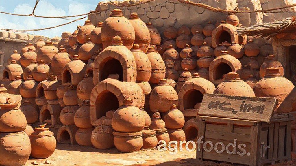 مجموعه ای از تنورهای گلی سنتی