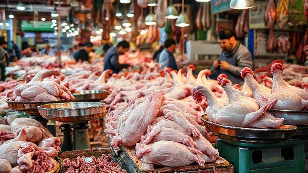 بازار پر جنب و جوش گوشت مرغ در تهران