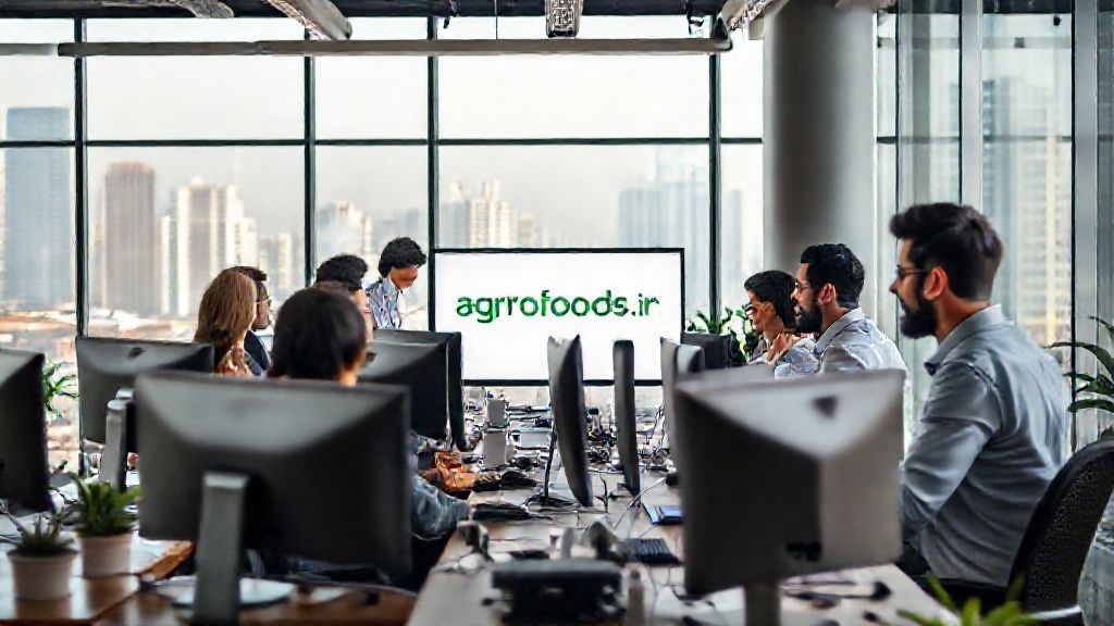 دفتر کاری پر جنب و جوش در تهران با تیم فروش