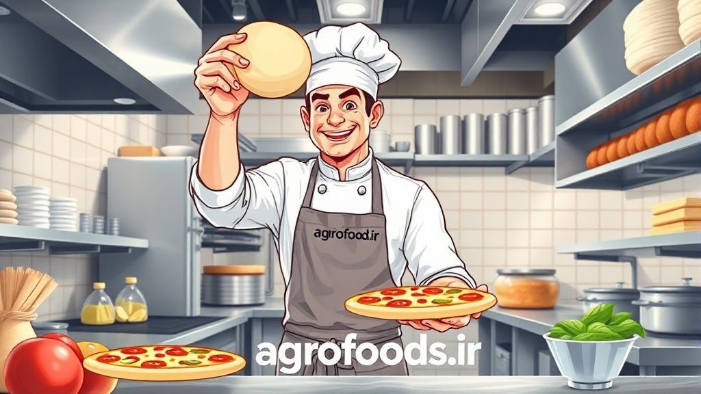 آشپز پیتزا ماهر در آشپزخانه مدرن تهران