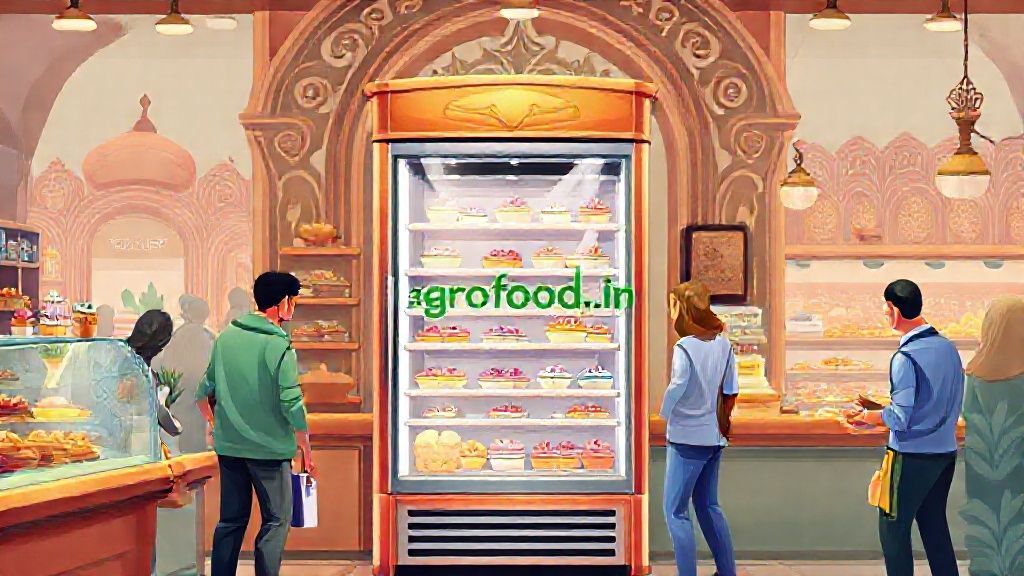 یخچال قنادی مدرن در یک شیرینی فروشی اصفهان