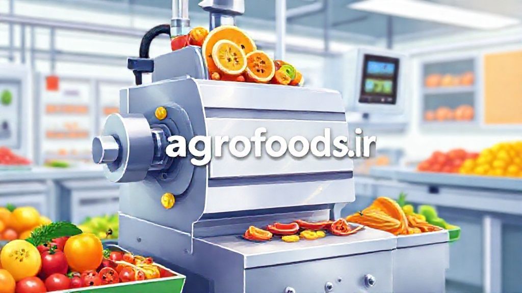 دستگاه اسلایسر میوه صنعتی در حال کار