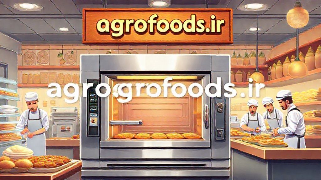 فر قنادی صنعتی در حال پخت شیرینی