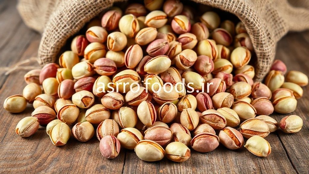 پسته تازه در کیسه گونی