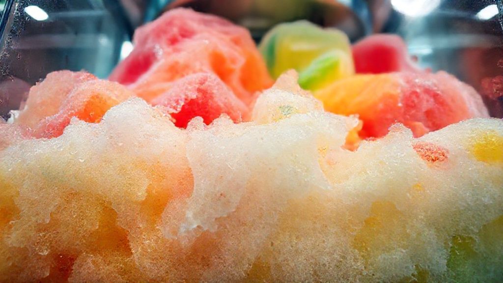 دستگاه یخ در بهشت ساز مدرن و نوشیدنی‌های رنگارنگ