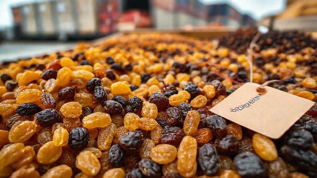 تصویر انبوه کشمش طلایی و تیره صادراتی