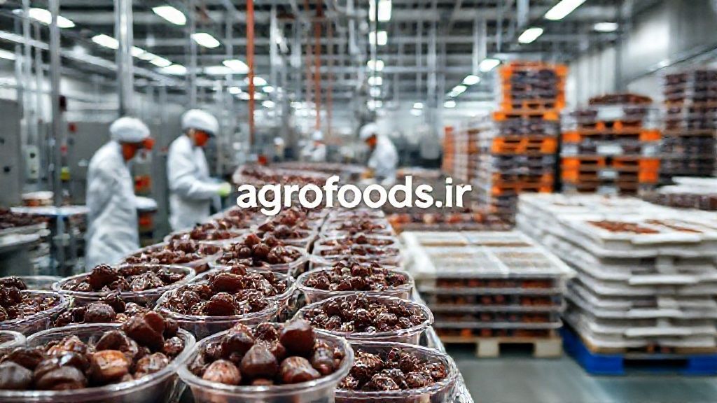 نمایی از فرآیند تولید صنعتی خمیر خرما