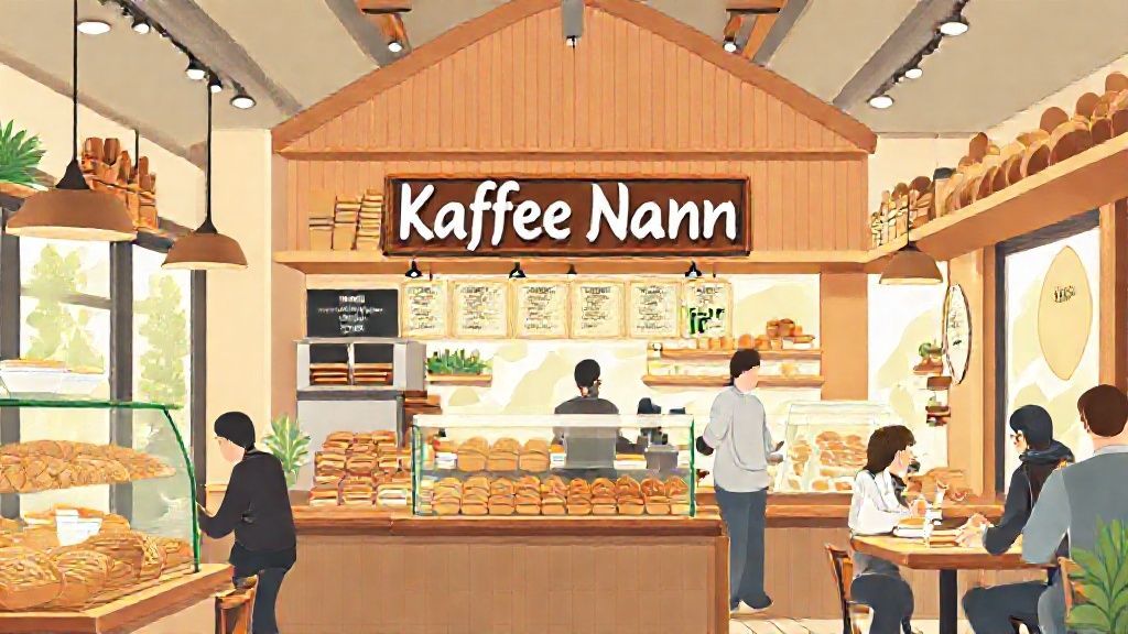 تصویر یک کافه نان مدرن و جذاب